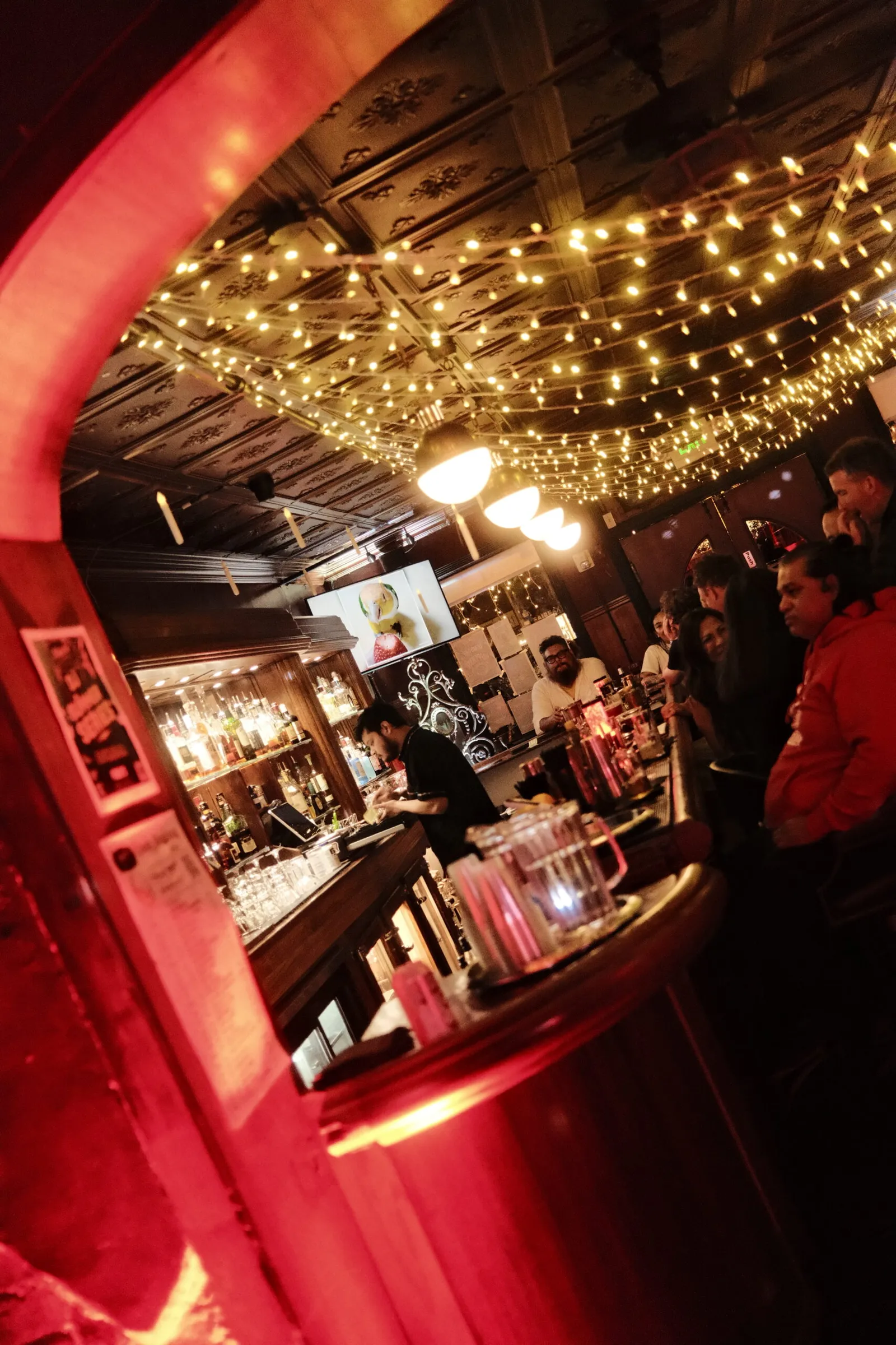 Mac’s bar under warm lights